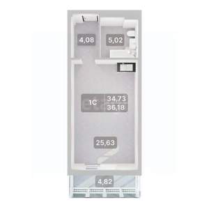 1-к квартира, вторичка, 36м2, 11/17 этаж