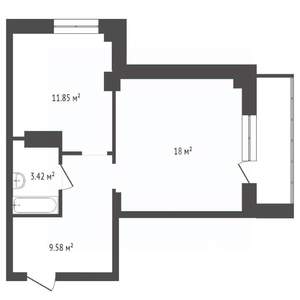 1-к квартира, вторичка, 38м2, 16/19 этаж