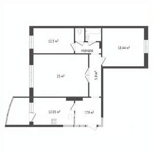 3-к квартира, вторичка, 89м2, 2/16 этаж