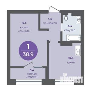 1-к квартира, вторичка, 36м2, 3/15 этаж