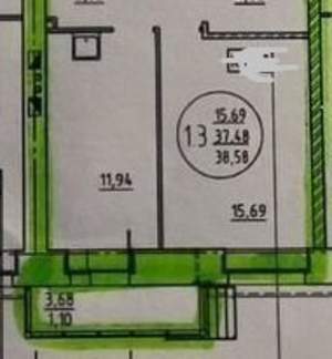 1-к квартира, вторичка, 37м2, 10/15 этаж