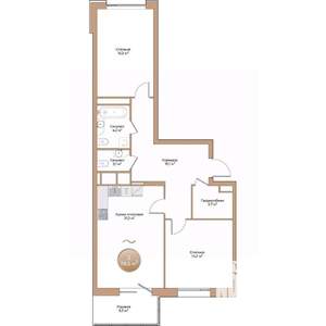 2-к квартира, строящийся дом, 79м2, 2/24 этаж