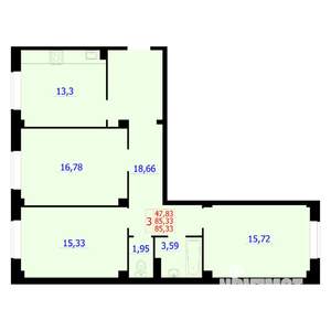 3-к квартира, вторичка, 85м2, 1/9 этаж