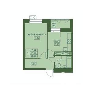 1-к квартира, вторичка, 37м2, 3/23 этаж