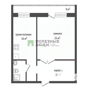 1-к квартира, строящийся дом, 55м2, 17/18 этаж