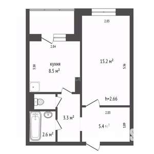 1-к квартира, вторичка, 36м2, 13/14 этаж