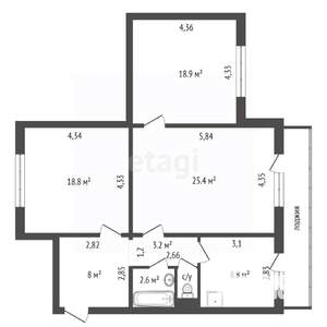 3-к квартира, вторичка, 87м2, 9/10 этаж