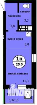Студия квартира, сданный дом, 25м2, 3/9 этаж