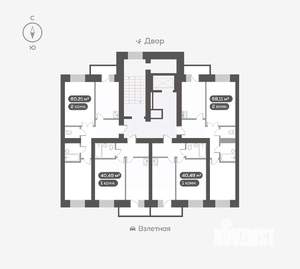2-к квартира, вторичка, 60м2, 7/16 этаж
