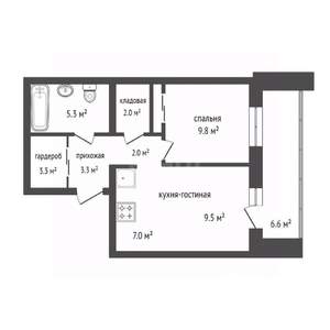 1-к квартира, вторичка, 42м2, 16/17 этаж