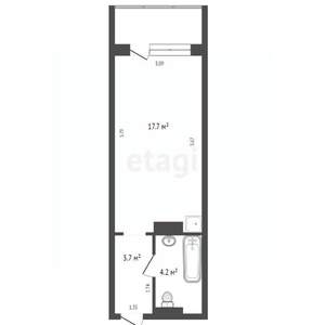 Студия квартира, вторичка, 25м2, 19/19 этаж