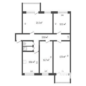4-к квартира, вторичка, 97м2, 4/5 этаж
