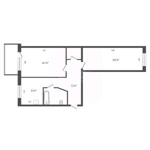 2-к квартира, вторичка, 47м2, 4/5 этаж