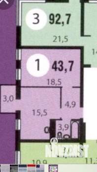 1-к квартира, вторичка, 43м2, 24/24 этаж