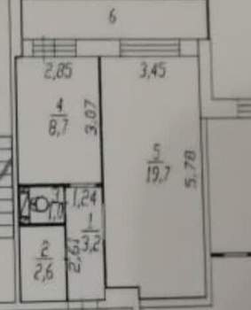 1-к квартира, вторичка, 35м2, 6/16 этаж