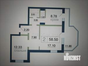 2-к квартира, сданный дом, 64м2, 7/17 этаж