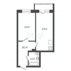 2-к квартира, вторичка, 53м2, 3/14 этаж