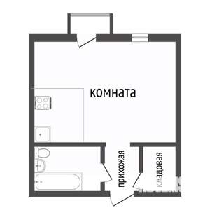 1-к квартира, вторичка, 38м2, 7/16 этаж