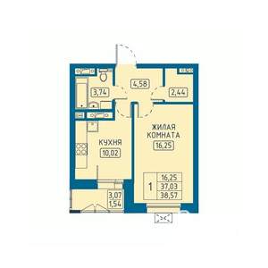 1-к квартира, вторичка, 39м2, 9/20 этаж