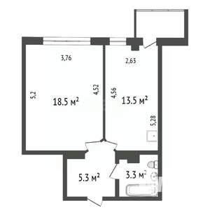 1-к квартира, вторичка, 41м2, 15/18 этаж