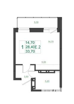 Студия квартира, вторичка, 34м2, 4/17 этаж