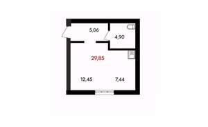 1-к квартира, вторичка, 30м2, 8/18 этаж