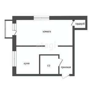 1-к квартира, вторичка, 34м2, 5/5 этаж