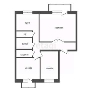 3-к квартира, вторичка, 66м2, 7/9 этаж