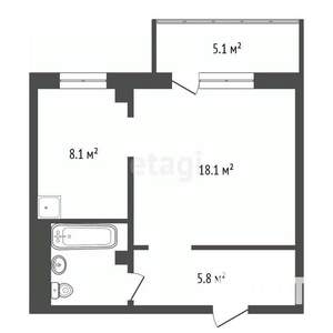 1-к квартира, вторичка, 36м2, 2/10 этаж