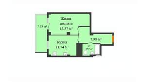 1-к квартира, строящийся дом, 41м2, 14/17 этаж