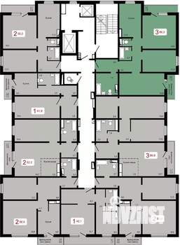 3-к квартира, строящийся дом, 86м2, 6/17 этаж