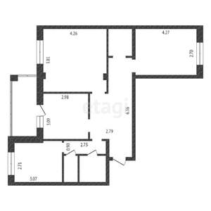 3-к квартира, вторичка, 67м2, 3/17 этаж