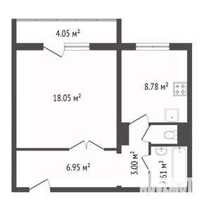 1-к квартира, вторичка, 42м2, 8/10 этаж