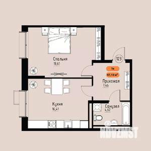 2-к квартира, вторичка, 47м2, 12/17 этаж