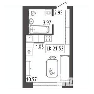 1-к квартира, вторичка, 22м2, 5/17 этаж