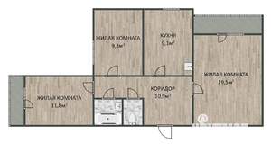 3-к квартира, вторичка, 67м2, 3/17 этаж
