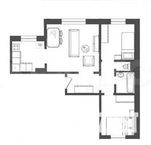 2-к квартира, вторичка, 57м2, 1/17 этаж