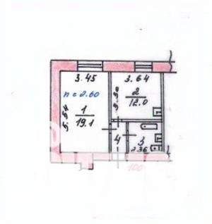 1-к квартира, вторичка, 40м2, 8/9 этаж