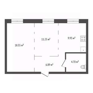 2-к квартира, вторичка, 51м2, 4/15 этаж