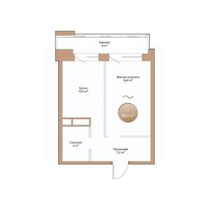 1-к квартира, вторичка, 38м2, 10/24 этаж