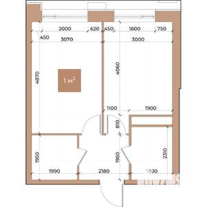 1-к квартира, строящийся дом, 39м2, 2/24 этаж