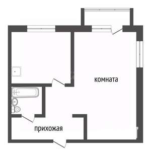 1-к квартира, вторичка, 30м2, 2/5 этаж