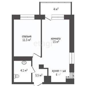 2-к квартира, вторичка, 39м2, 5/19 этаж