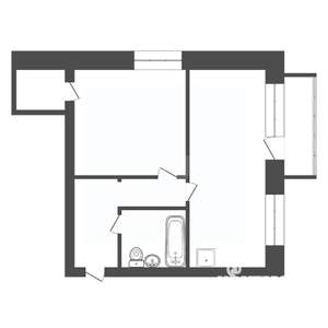 1-к квартира, вторичка, 35м2, 2/2 этаж