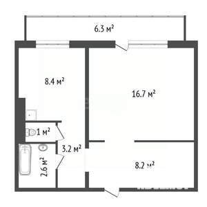 1-к квартира, вторичка, 40м2, 13/17 этаж