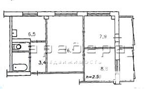 3-к квартира, вторичка, 46м2, 4/9 этаж