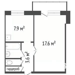 1-к квартира, вторичка, 34м2, 3/5 этаж