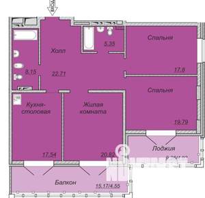 3-к квартира, вторичка, 125м2, 9/20 этаж