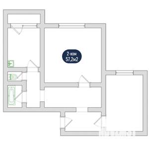 2-к квартира, вторичка, 57м2, 11/16 этаж