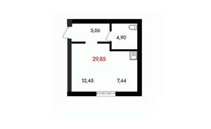 1-к квартира, вторичка, 30м2, 15/18 этаж